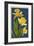 Daffodils - Blue Background-Lantern Press-Framed Art Print