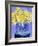 Daffodils in Cobalt-Sharon Pitts-Framed Giclee Print