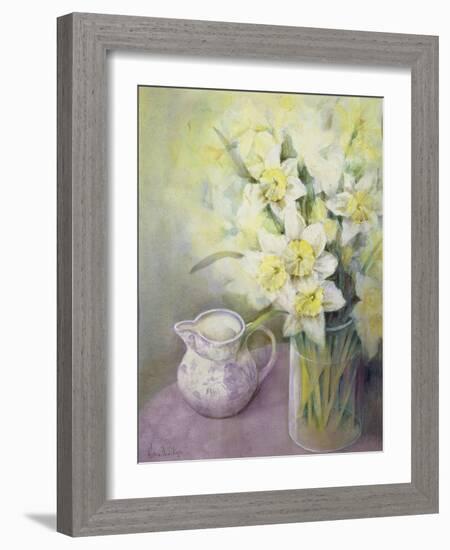 Daffodils with Oriental Jug-Karen Armitage-Framed Giclee Print