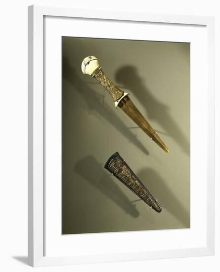 Dagger with Scabbard Made of Ivory, Gold and Silver-null-Framed Giclee Print