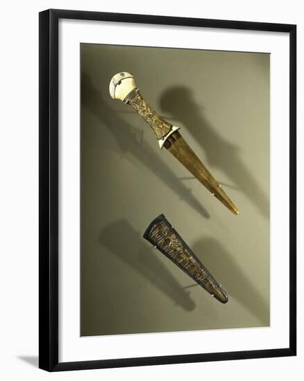 Dagger with Scabbard Made of Ivory, Gold and Silver-null-Framed Giclee Print