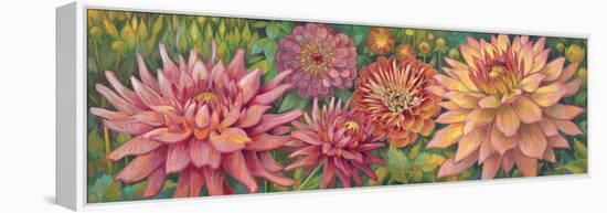 Dahlia Parade-Vera Hills-Framed Stretched Canvas