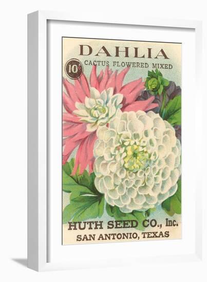 Dahlia Seed Packet-null-Framed Art Print