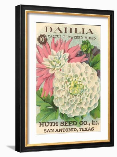 Dahlia Seed Packet-null-Framed Art Print