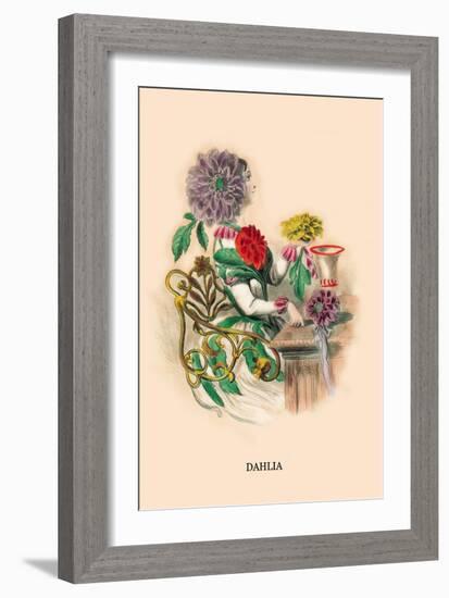 Dahlia-J.J. Grandville-Framed Art Print