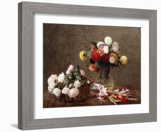 Dahlias, 1896-Henri Fantin-Latour-Framed Giclee Print