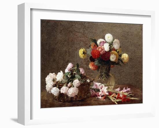 Dahlias, 1896-Henri Fantin-Latour-Framed Giclee Print