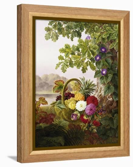 Dahlias, Asters, and Morning Glory-Johan Laurentz Jensen-Framed Premier Image Canvas