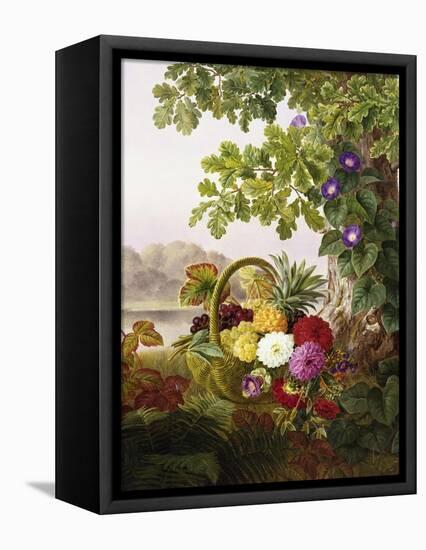 Dahlias, Asters, and Morning Glory-Johan Laurentz Jensen-Framed Premier Image Canvas