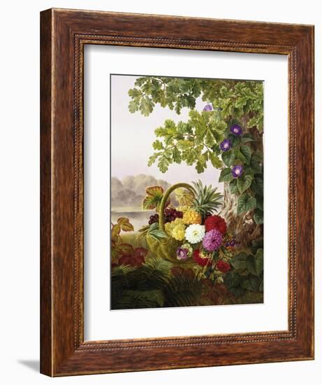 Dahlias, Asters, and Morning Glory-Johan Laurentz Jensen-Framed Giclee Print