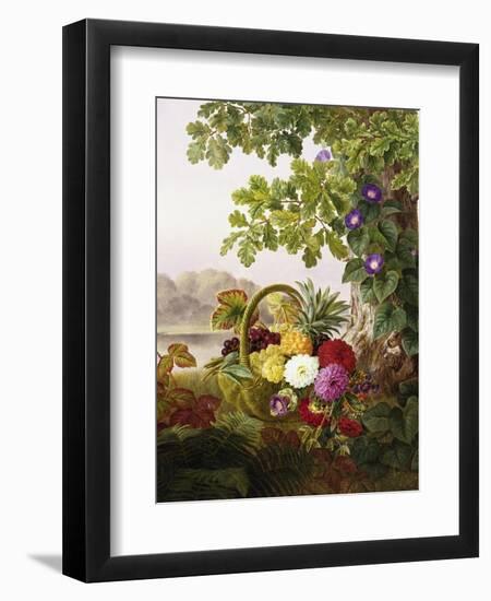 Dahlias, Asters, and Morning Glory-Johan Laurentz Jensen-Framed Giclee Print