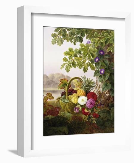 Dahlias, Asters, and Morning Glory-Johan Laurentz Jensen-Framed Giclee Print