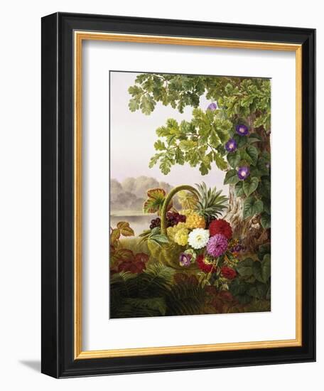 Dahlias, Asters, and Morning Glory-Johan Laurentz Jensen-Framed Giclee Print