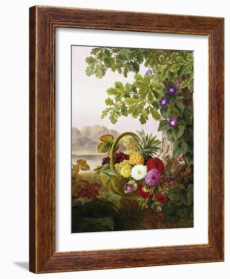 Dahlias, Asters, and Morning Glory-Johan Laurentz Jensen-Framed Giclee Print