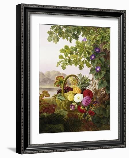 Dahlias, Asters, and Morning Glory-Johan Laurentz Jensen-Framed Giclee Print