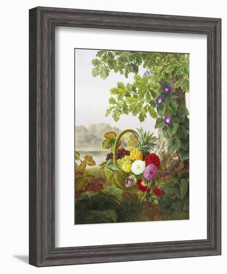 Dahlias, Asters and Morning Glory-Johan Laurentz Jensen-Framed Giclee Print