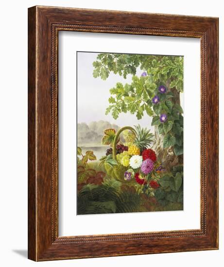 Dahlias, Asters and Morning Glory-Johan Laurentz Jensen-Framed Giclee Print