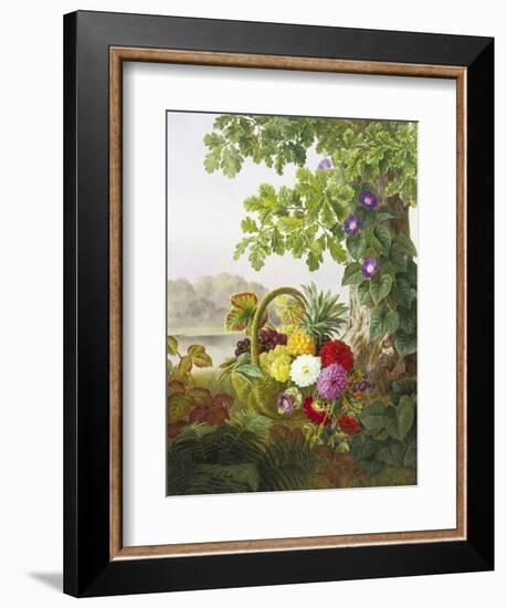 Dahlias, Asters and Morning Glory-Johan Laurentz Jensen-Framed Giclee Print