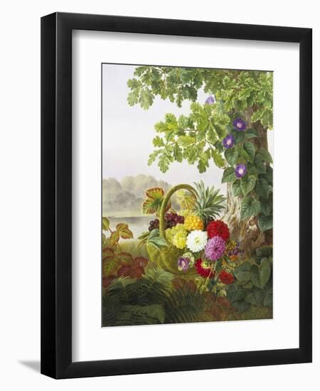 Dahlias, Asters and Morning Glory-Johan Laurentz Jensen-Framed Giclee Print