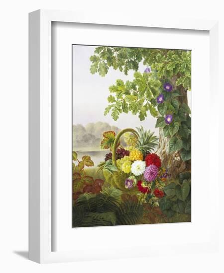 Dahlias, Asters and Morning Glory-Johan Laurentz Jensen-Framed Giclee Print