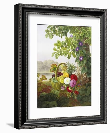 Dahlias, Asters and Morning Glory-Johan Laurentz Jensen-Framed Giclee Print