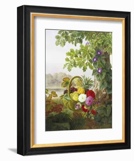 Dahlias, Asters and Morning Glory-Johan Laurentz Jensen-Framed Giclee Print