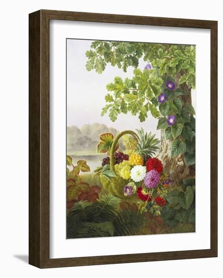 Dahlias, Asters and Morning Glory-Johan Laurentz Jensen-Framed Giclee Print