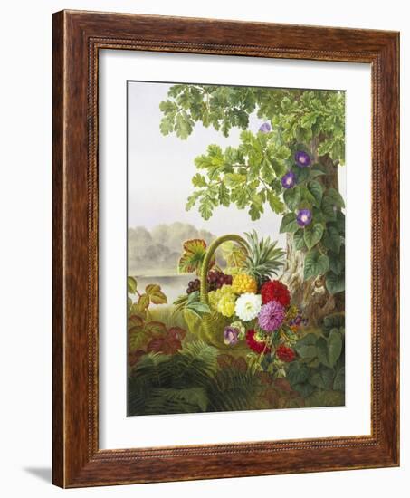 Dahlias, Asters and Morning Glory-Johan Laurentz Jensen-Framed Giclee Print