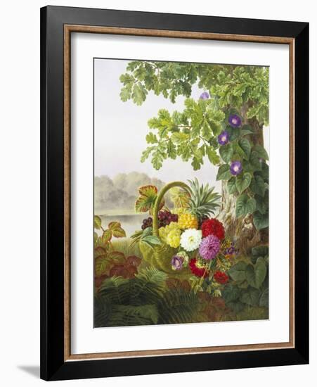 Dahlias, Asters and Morning Glory-Johan Laurentz Jensen-Framed Giclee Print