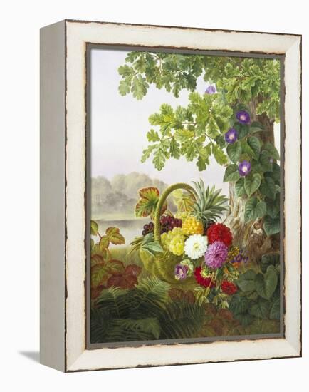 Dahlias, Asters and Morning Glory-Johan Laurentz Jensen-Framed Premier Image Canvas