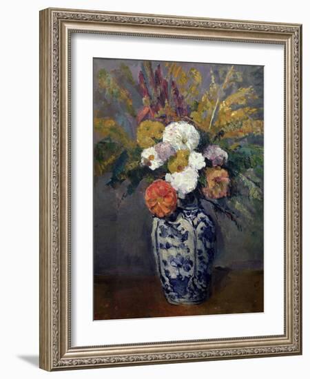 Dahlias, circa 1873-Paul Cézanne-Framed Giclee Print