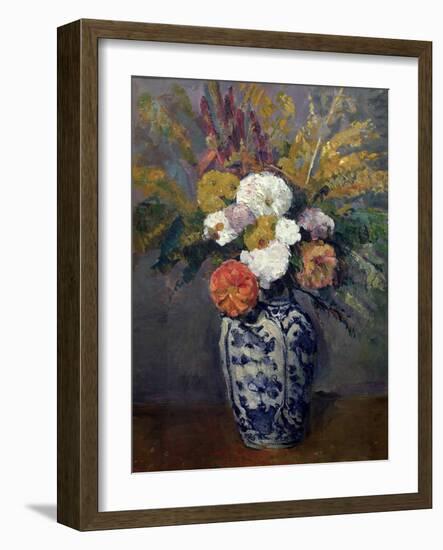 Dahlias, circa 1873-Paul Cézanne-Framed Giclee Print