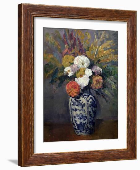 Dahlias, circa 1873-Paul Cézanne-Framed Giclee Print