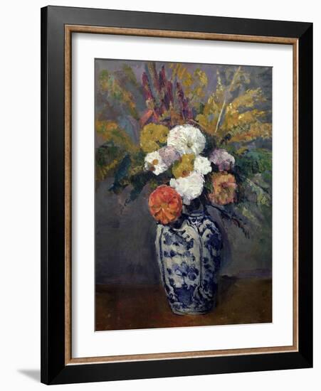 Dahlias, circa 1873-Paul Cézanne-Framed Giclee Print