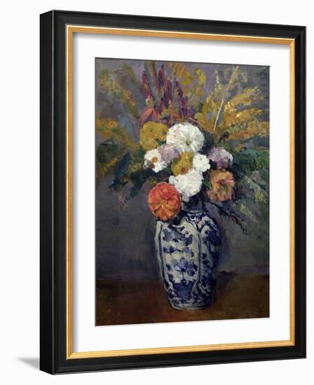 Dahlias, circa 1873-Paul Cézanne-Framed Giclee Print