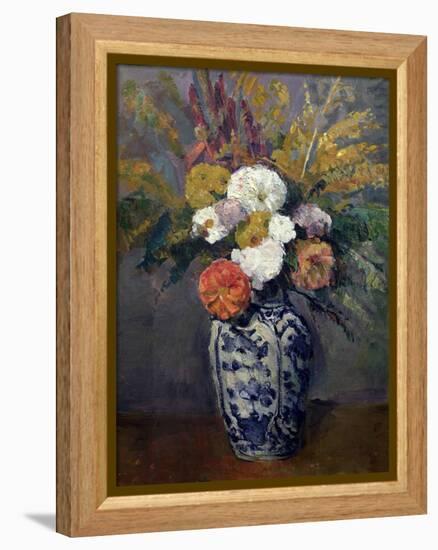 Dahlias, circa 1873-Paul Cézanne-Framed Premier Image Canvas