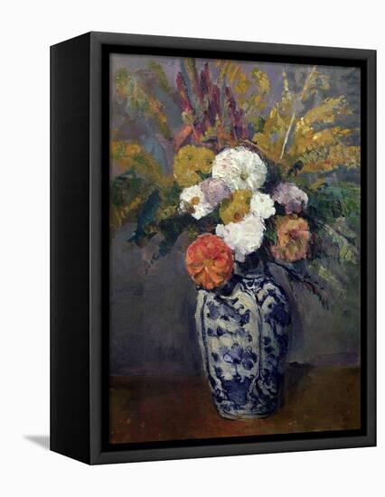 Dahlias, circa 1873-Paul Cézanne-Framed Premier Image Canvas