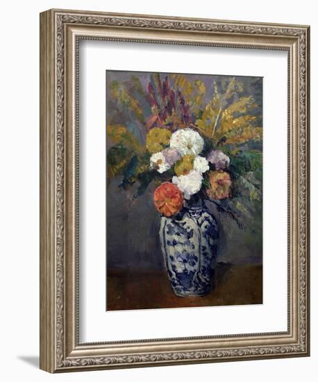 Dahlias, circa 1873-Paul Cézanne-Framed Giclee Print