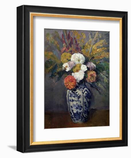 Dahlias, circa 1873-Paul Cézanne-Framed Giclee Print