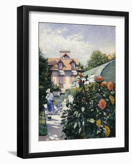 Dahlias, Garden at Petit Gennevilliers - Gustave Caillebotte (1848-1894). Oil on Canvas, 1893. Dime-Gustave Caillebotte-Framed Giclee Print