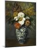 Dahlias in a Delft Vase, 1873-Paul Cézanne-Mounted Giclee Print