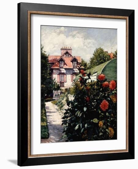 Dahlias, Petit Gennevilliers Garden-Gustave Caillebotte-Framed Giclee Print