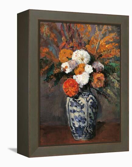 Dahlias-Paul Cézanne-Framed Premier Image Canvas