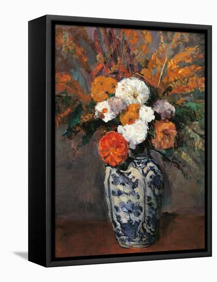 Dahlias-Paul Cézanne-Framed Premier Image Canvas