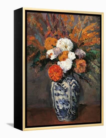 Dahlias-Paul Cézanne-Framed Premier Image Canvas