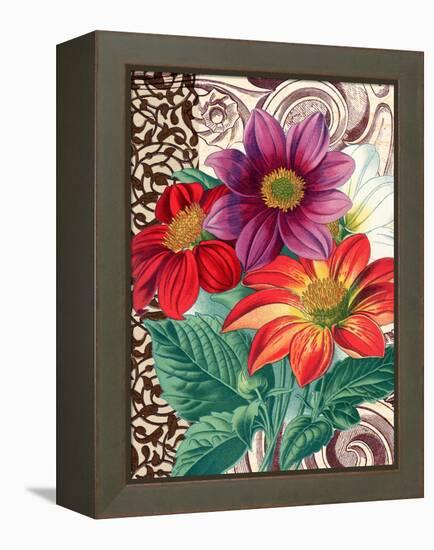 Dahlias-Piddix-Framed Stretched Canvas