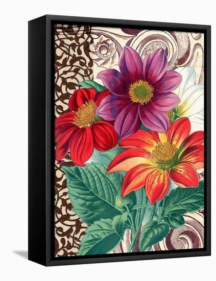 Dahlias-Piddix-Framed Stretched Canvas