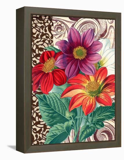 Dahlias-Piddix-Framed Stretched Canvas