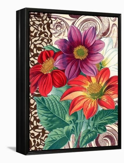 Dahlias-Piddix-Framed Stretched Canvas