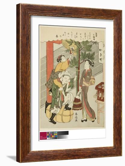 Daikokuten, from the Series 'The Seven Gods of Good Luck in Modern Life (Tosei Shichi Fukujin)', C.-Suzuki Harunobu-Framed Giclee Print